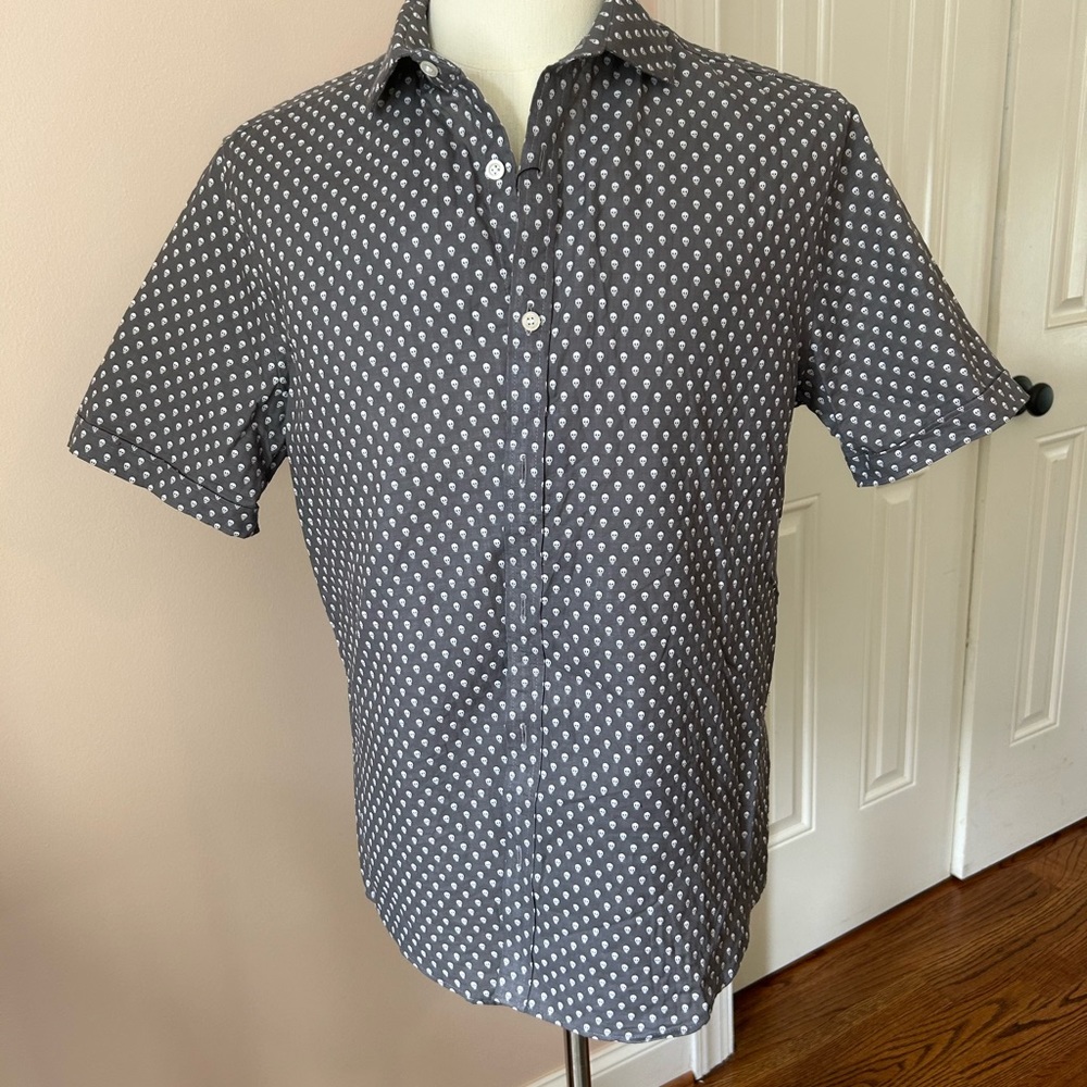 MURANO Mens Skull Short Sleeved Shirt